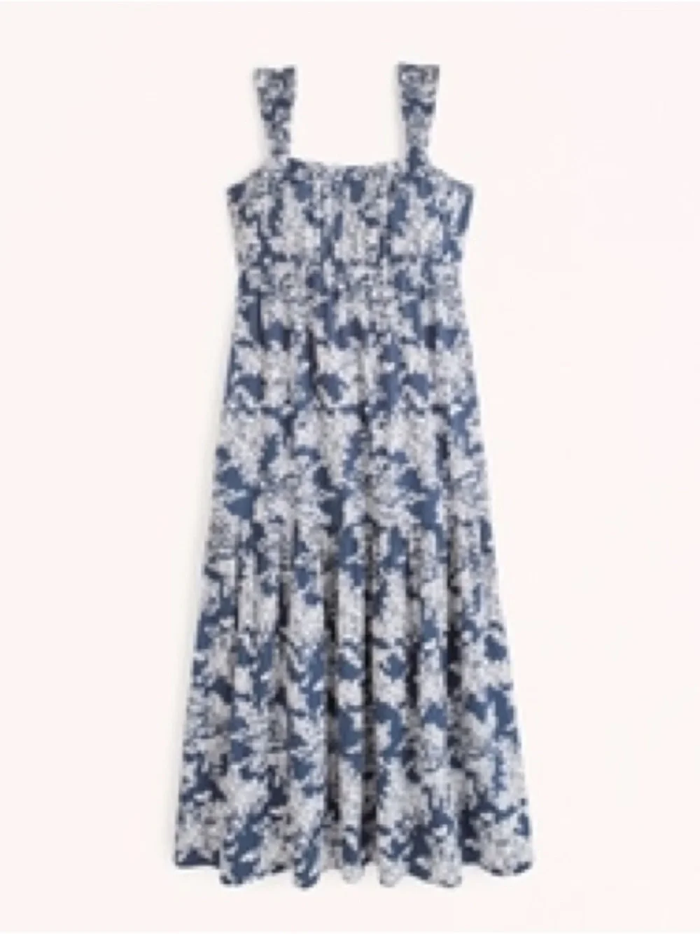 Abercrombie & Fitch Navy and White Floral Tiered Maxi Dress